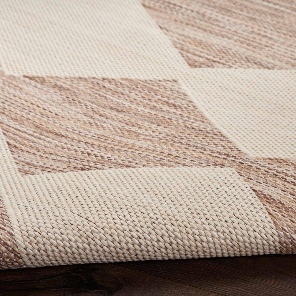 Nourison Positano 8' x 10' Beige Diamond Modern Flatweave Indoor/Outdoor Rug