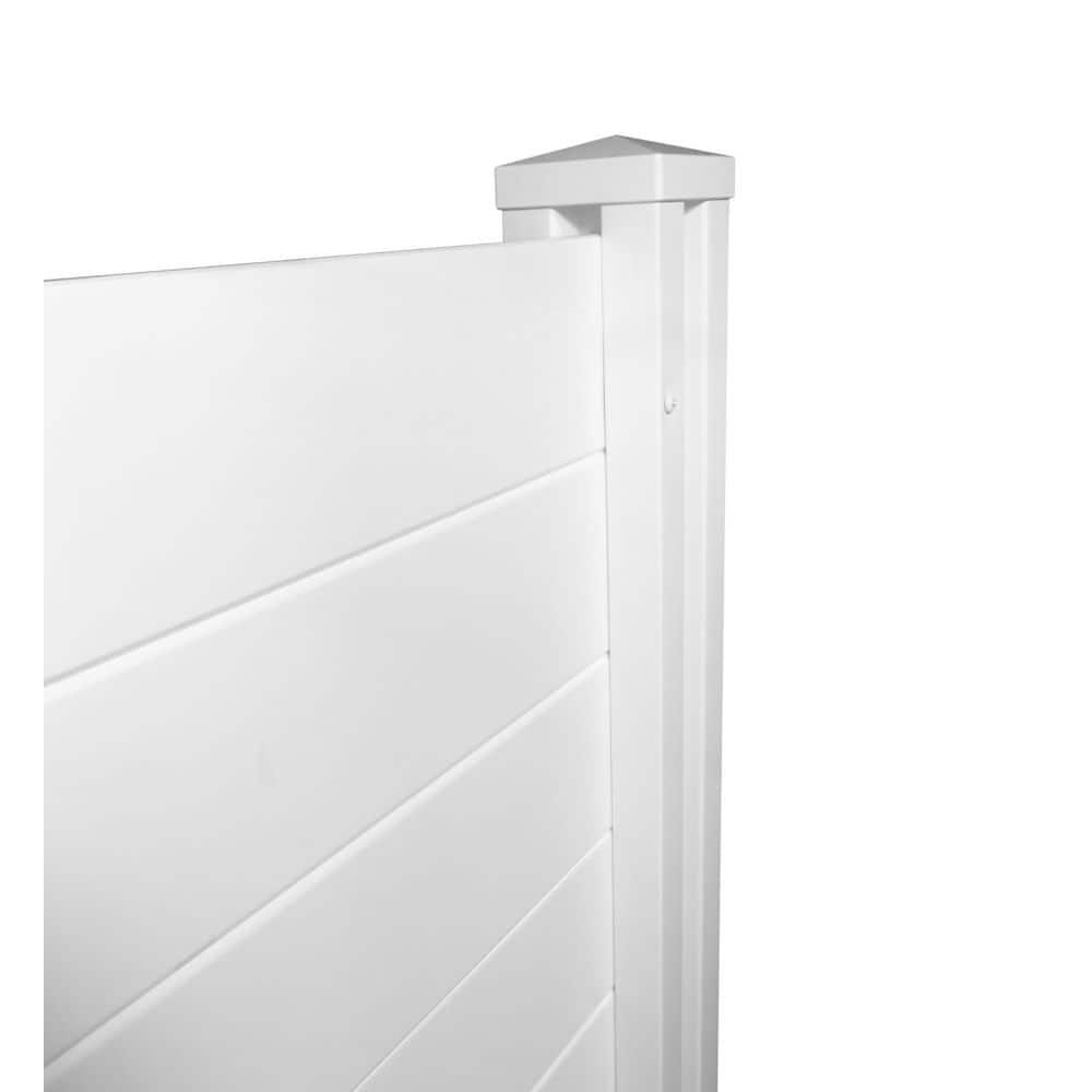 4ft H x 4ft W (2 Panels) No Dig Enclo Premium White Vinyl Privacy Screen, Outdoor Privacy Panels, Use As Air Conditioner Fence, Trash Can Enclosure, Pool Equipment Enclosure, ZP19014