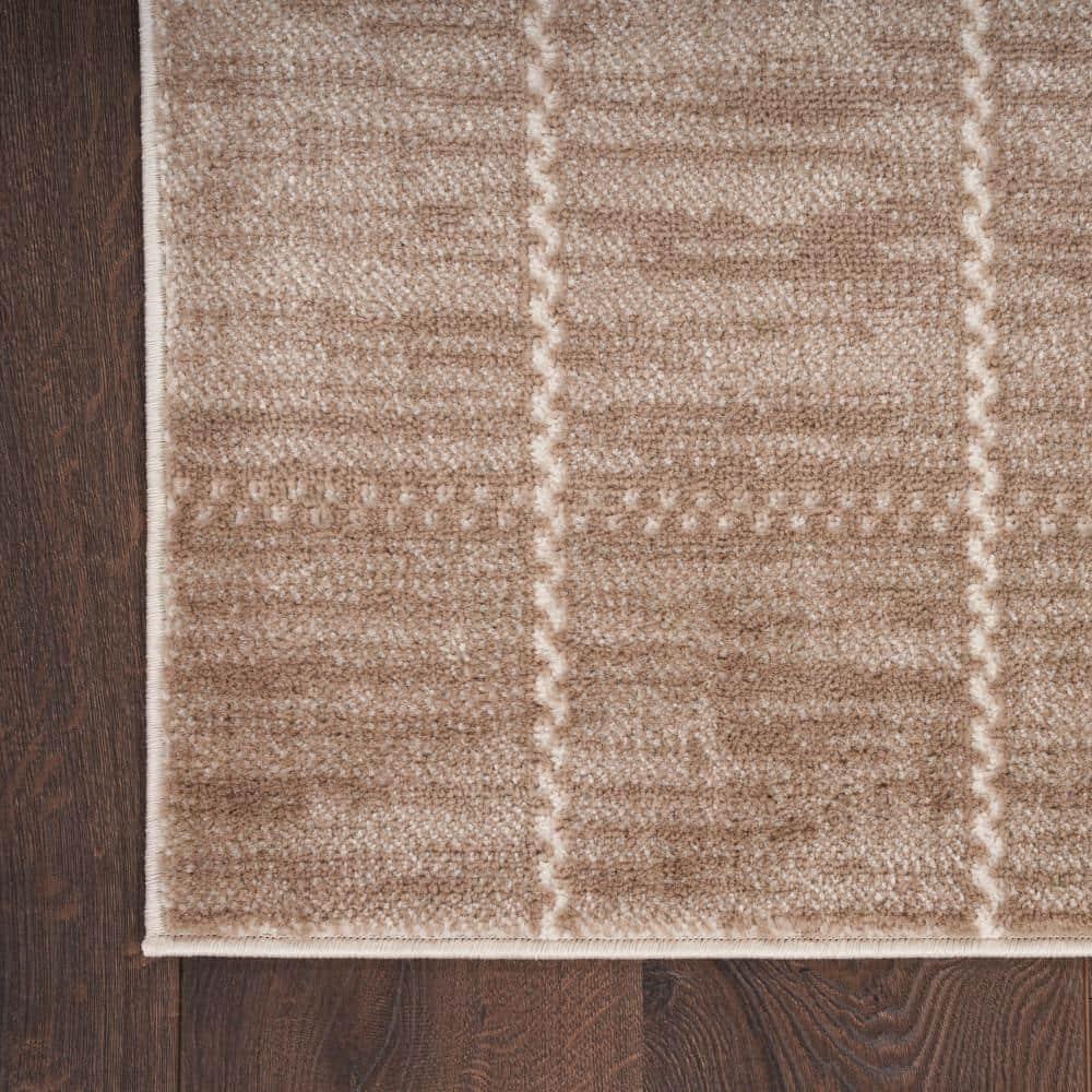 Nourison Serenity Home Geometric Mocha Ivory 5'3" x 7'3" Area Rug (5x7)