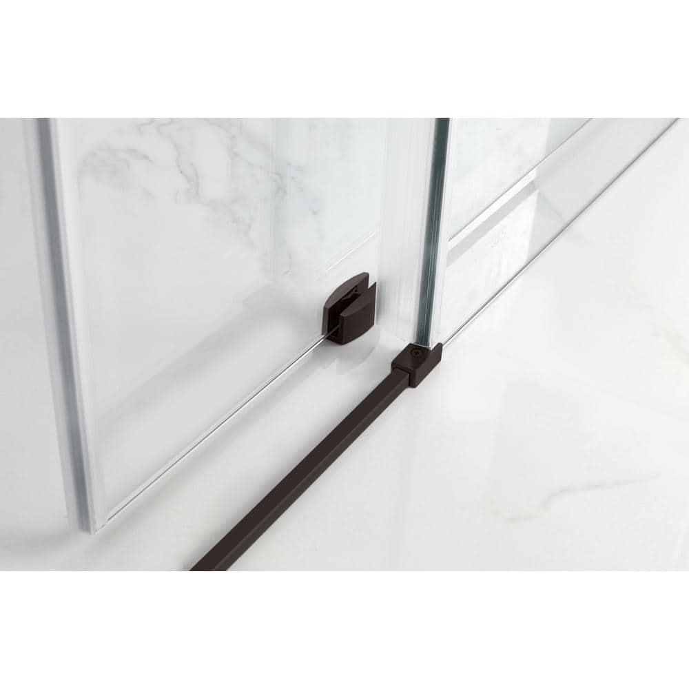 Coraline XL 56" W x 80" H Single Sliding Frameless Shower Door
