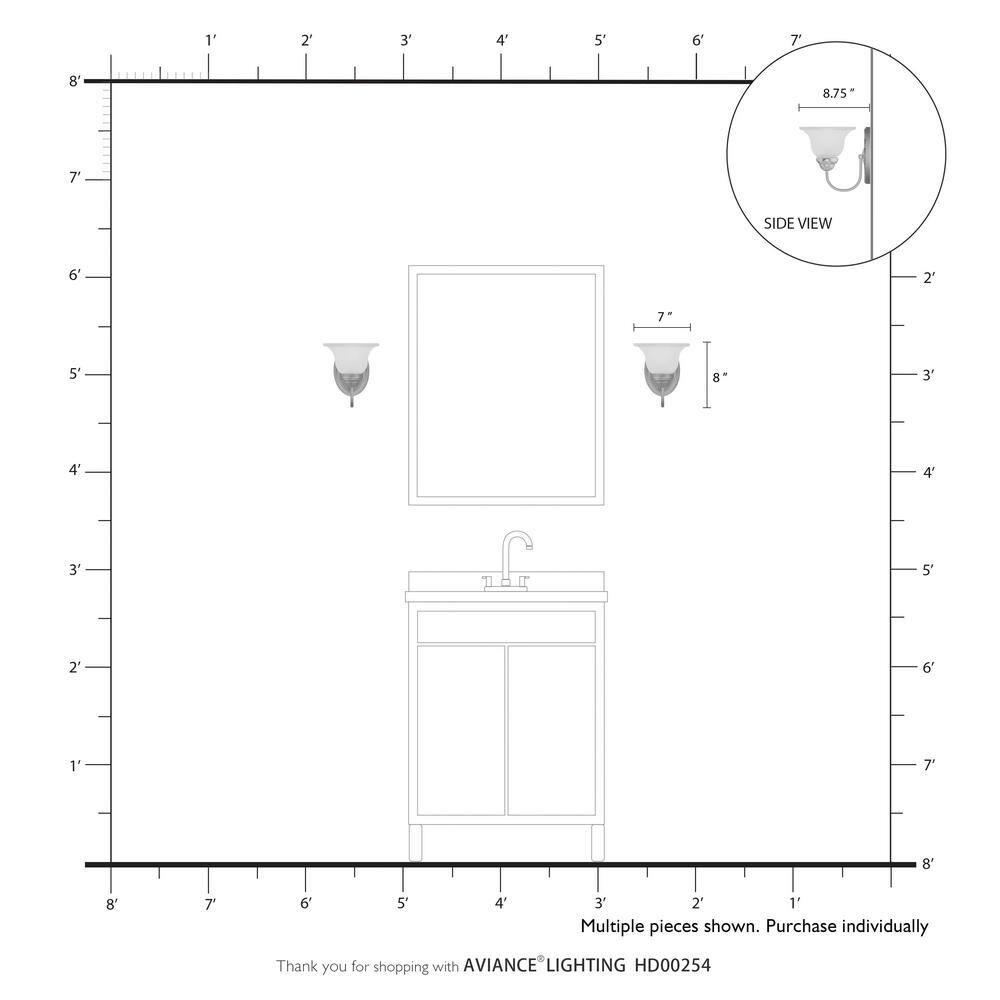 Livex Lighting Edgemont 1 - Light Vanity in  Polished Brass