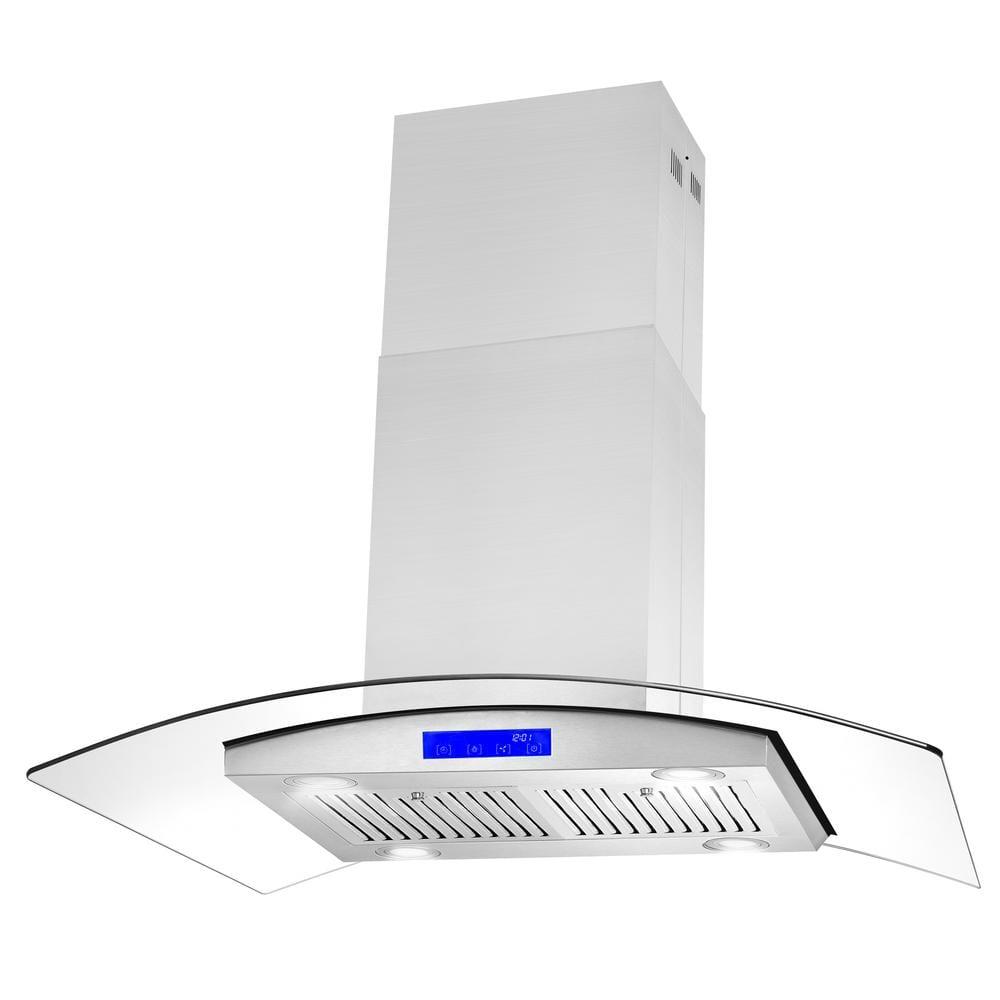 Cosmo COS-668ICS900 36 Inch Island Range Hood w/ Touch Controls, Stainless Steel