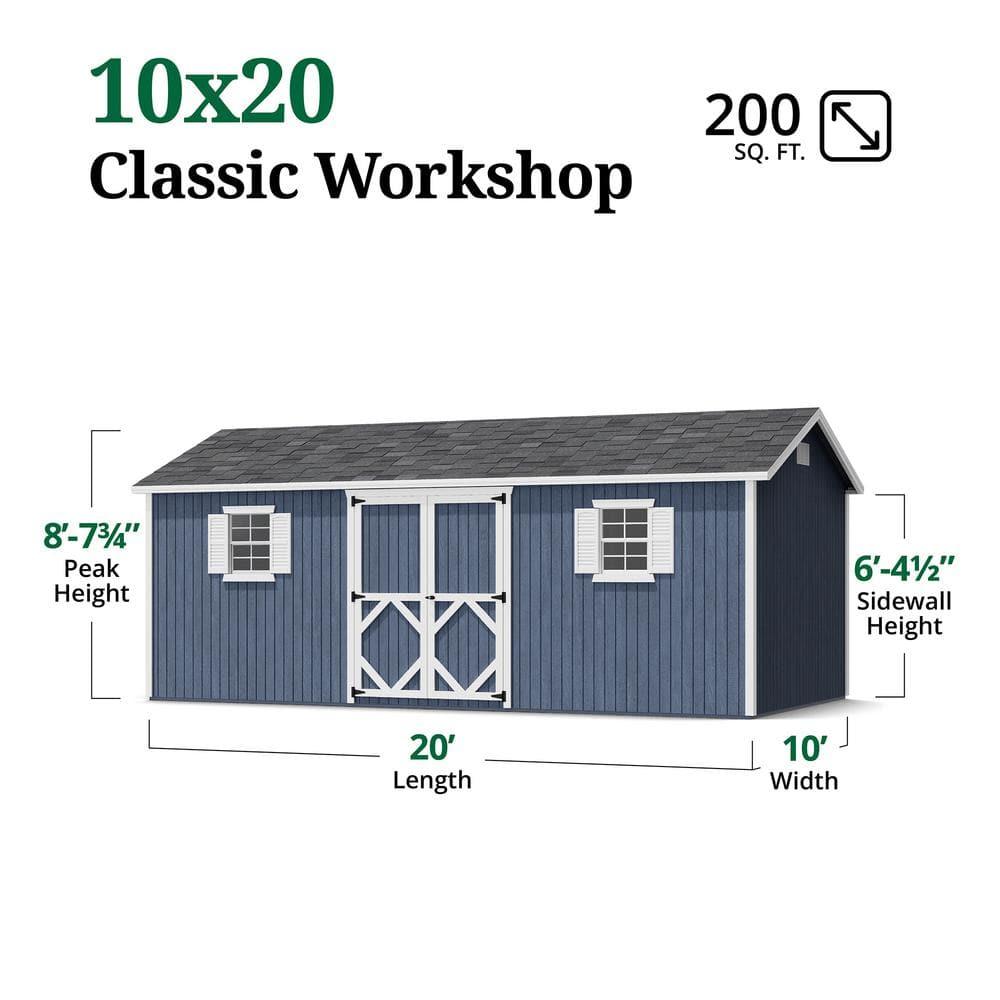 Little Cottage Co. Classic Workshop Outdoor Wood Storage Shed