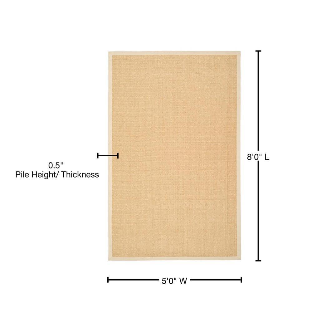 Natural Fiber NF441 Power Loomed Indoor Area Rug - Maize/Wheat - 5'x8' - Safavieh.