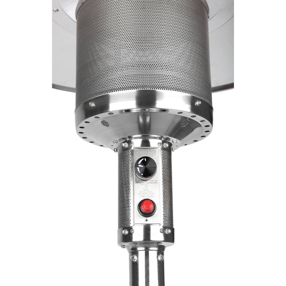 Fire Sense Fire Sense Performance Series Patio Heater with Wheels 50,000 BTU Output-Unpainted Stainless Steel