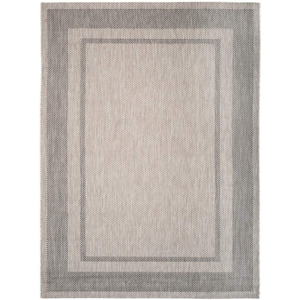 Courtyard CY8477 Power Loomed Indoor/Outdoor Area Rug - Beige/Black - 8'9"x11'9" - Safavieh.