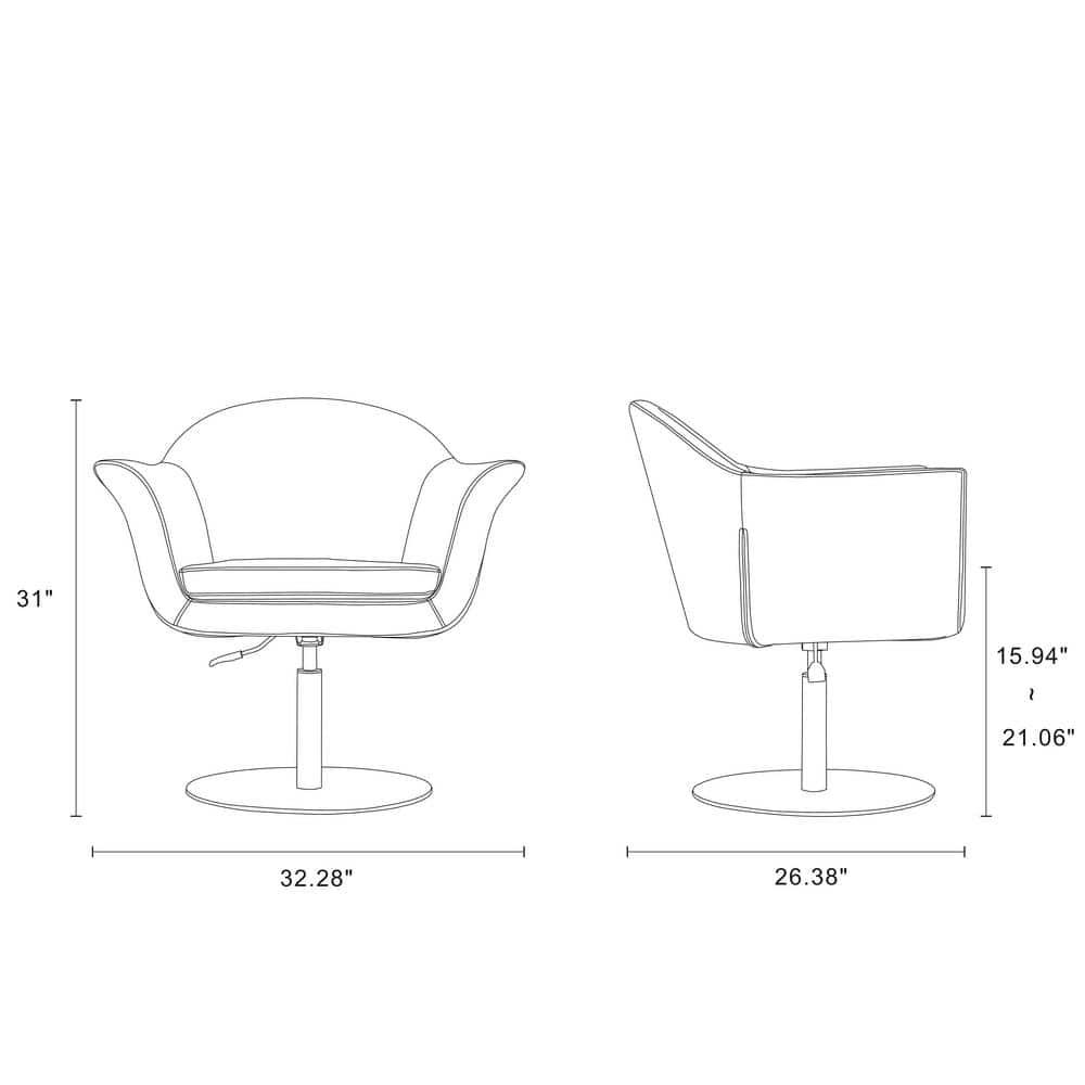 Voyager Barley and Brushed Metal Woven Swivel Adjustable Accent Chair