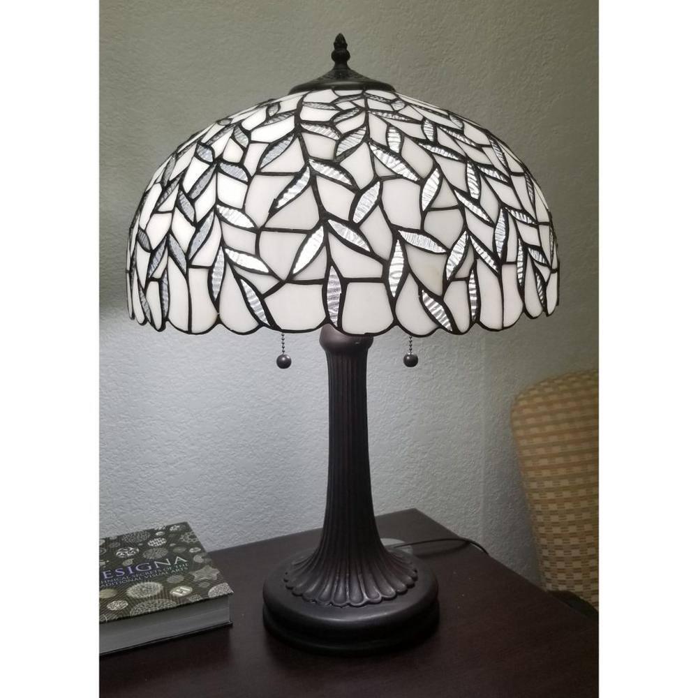 Amora Lighting Tiffany Style Peacock Design Table Lamp 24" Tall