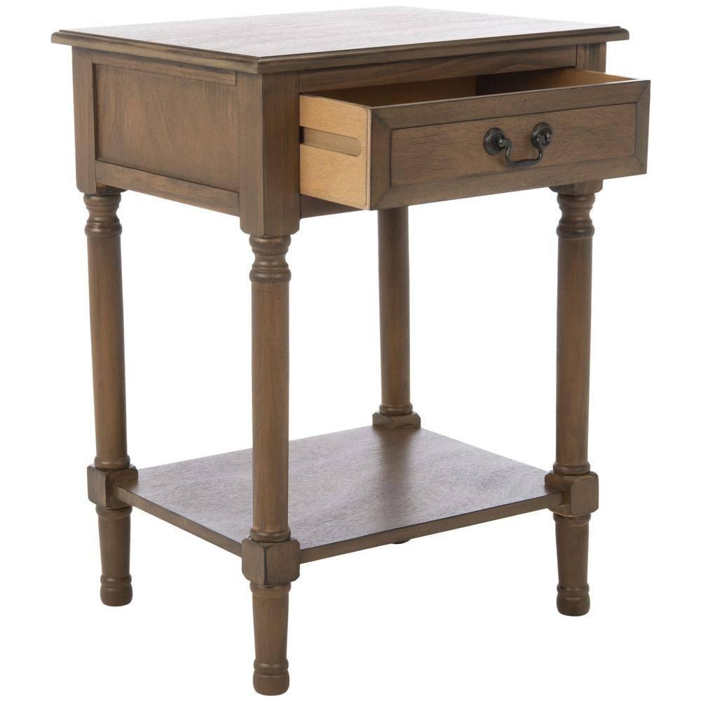 Whitney 1 Drawer Accent Table - Brown - Safavieh.