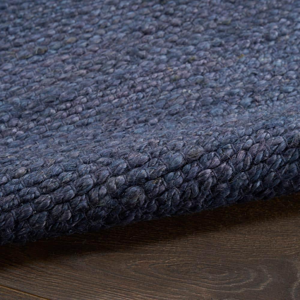 Nourison Natural Jute 4' x 6' Navy Farmhouse Indoor Rug