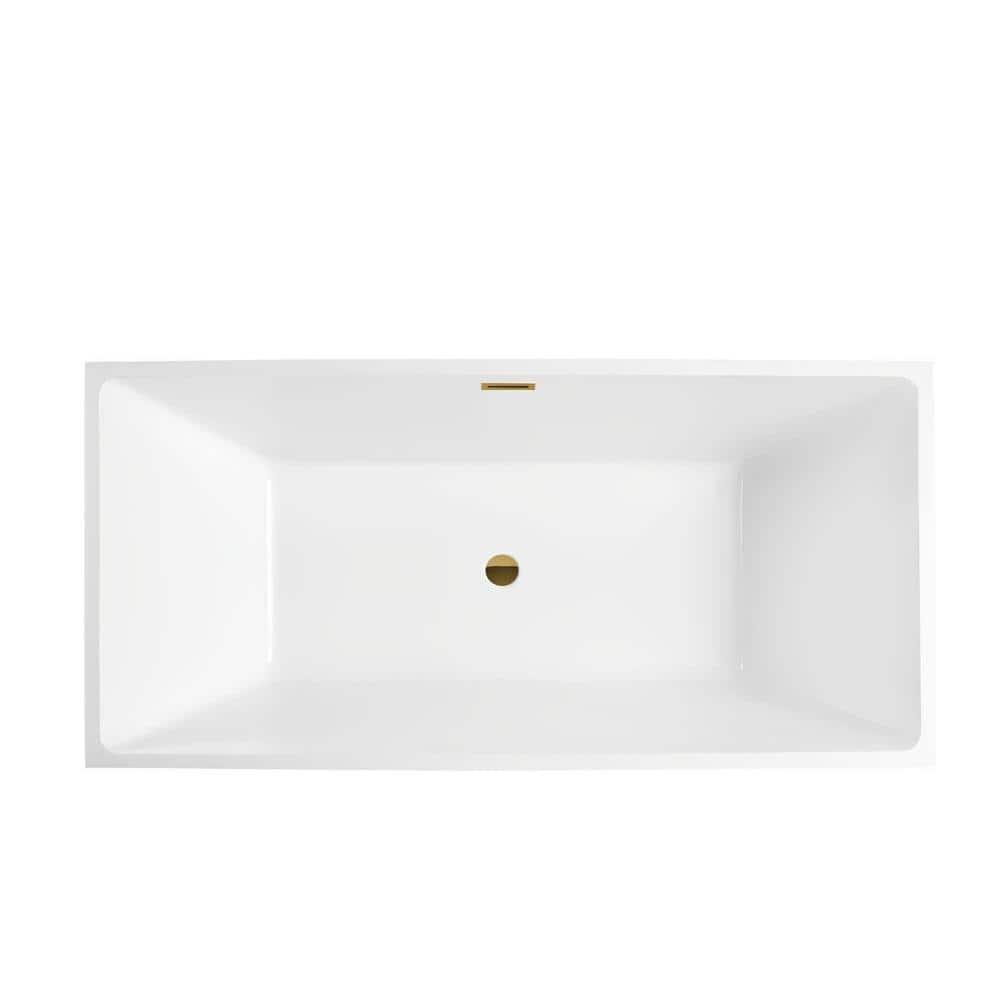 Lydia 59" x 30" Freestanding Soaking Bathtub