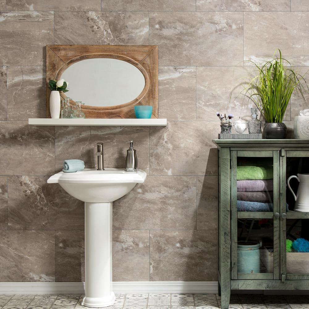 Palisade 25.6 in. x 14.8 in. Interlocking Vinyl Waterproof Wall Tiles