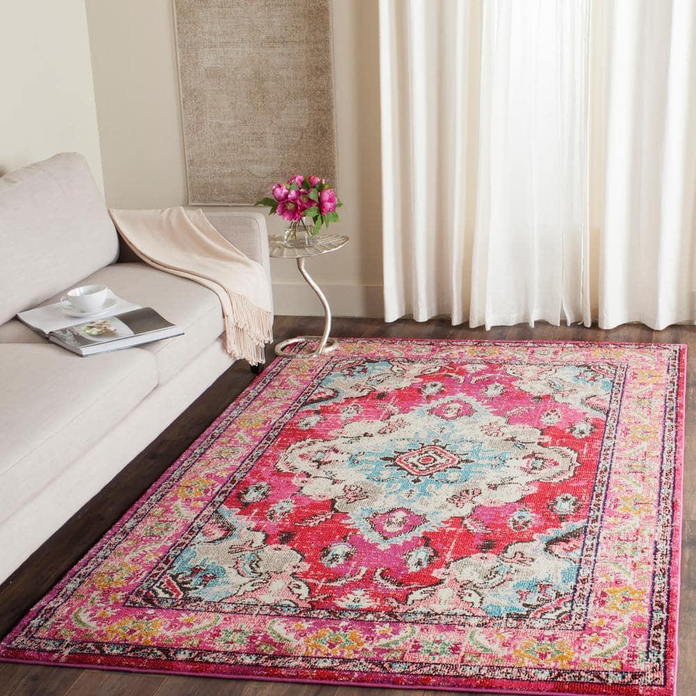 SAFAVIEH Monaco Toria Traditional Area Rug, Pink/Multi, 8' x 11'