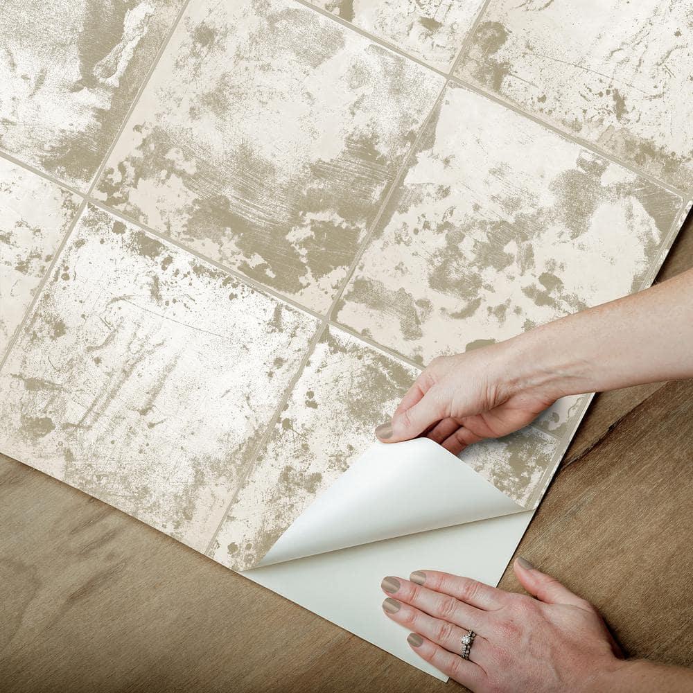 Brewster Peel and Stick 1pc Wallpaper Metal Sheet Silver
