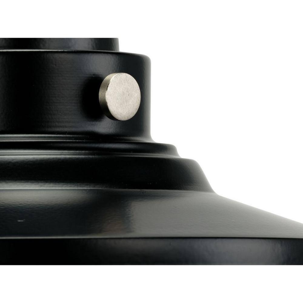 Progress Lighting Tremont 1-Light Matte Black Clear Seeded Glass Farmhouse Outdoor Semi-Flush Mount