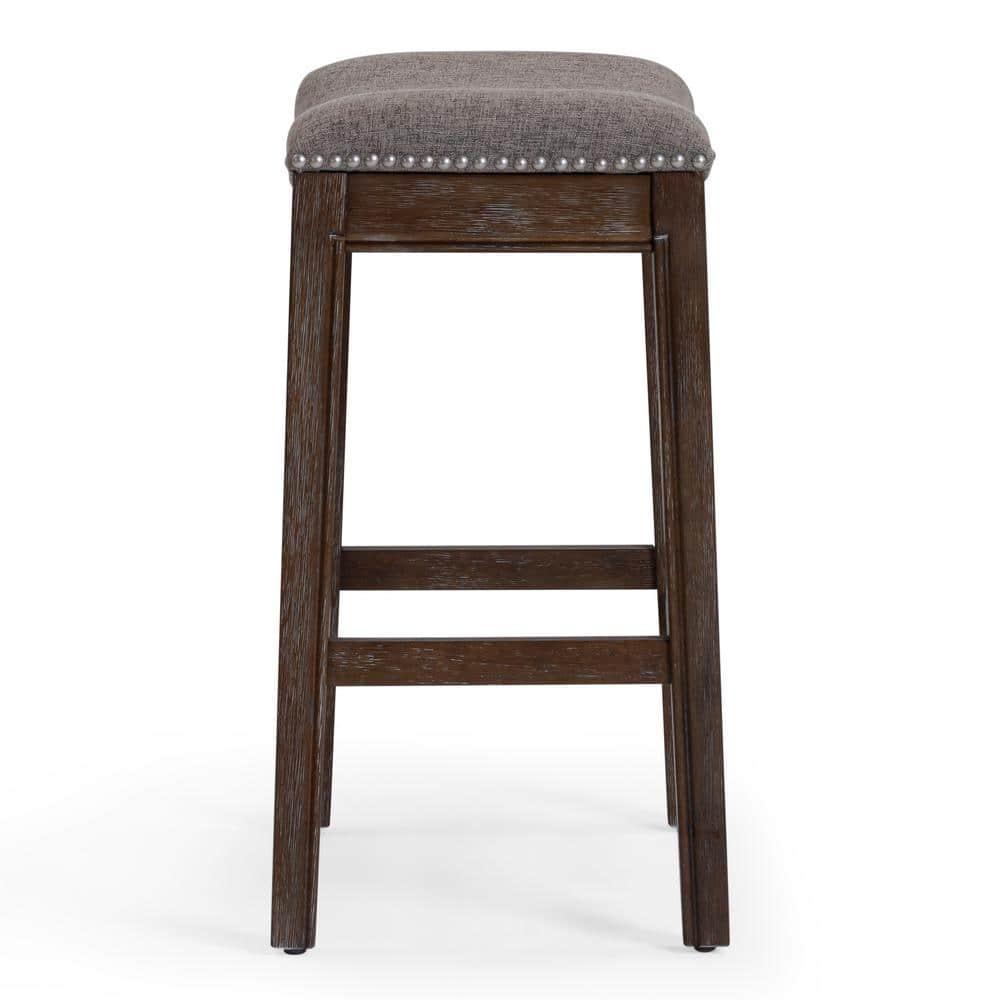 New Ridge Home Goods 26" Saddle Wood Counter Height Stool Distressed Espresso