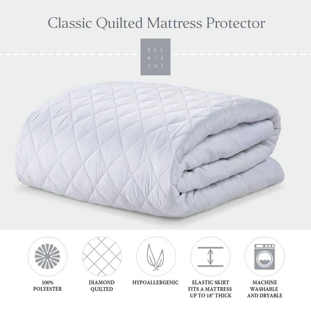 Ella Jayne Classic Quilted Mattress Pad  -  Twin