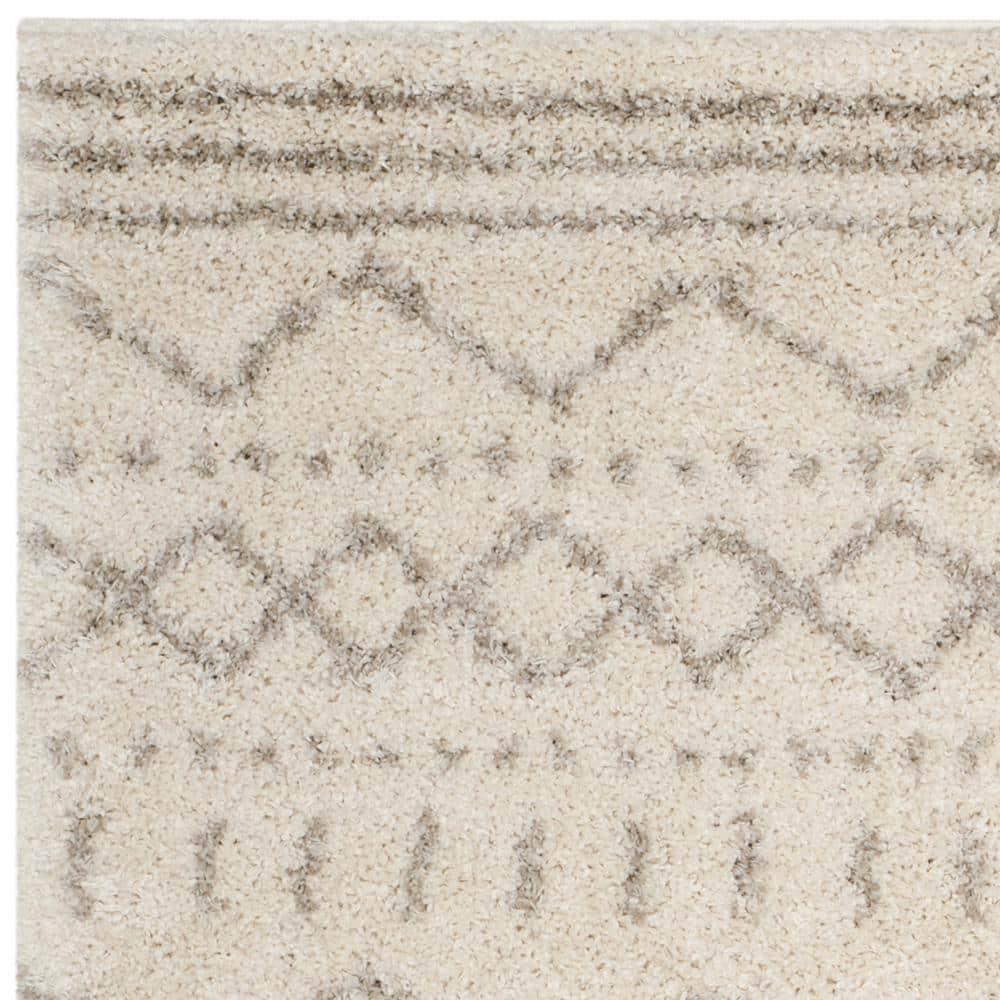 Arizona Shag ASG741 Power Loomed Indoor Area Rug - Ivory/Beige - 6'7"x6'7" - Safavieh