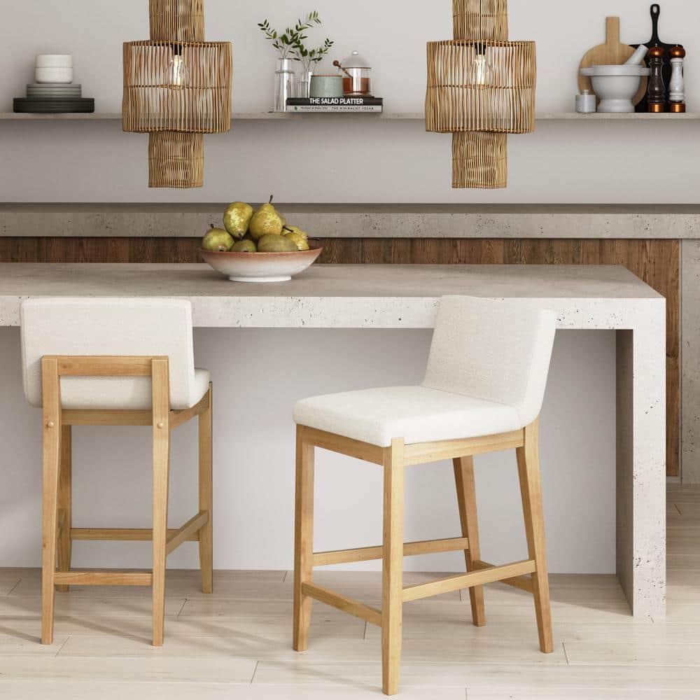 Nathan James Upholstered Wooden Stool