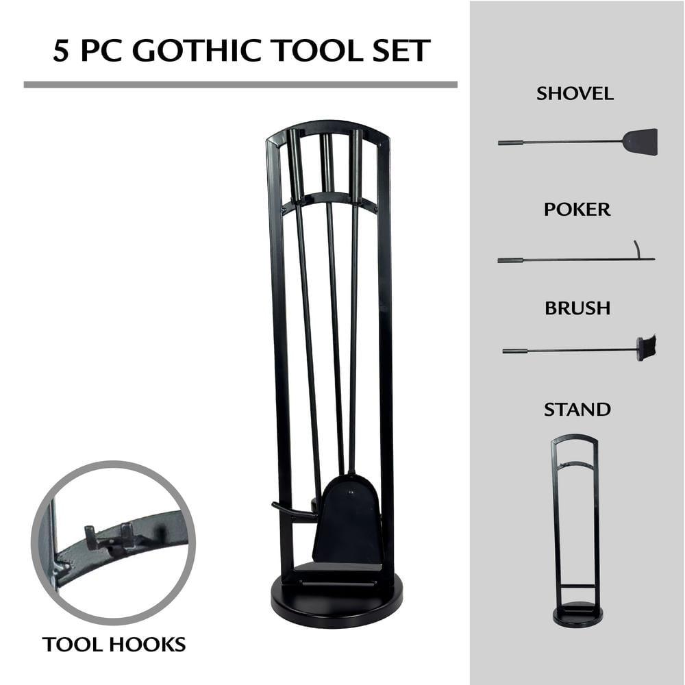 Pleasant Hearth FA219TA Arched 4 Piece Steel Fireplace Toolset