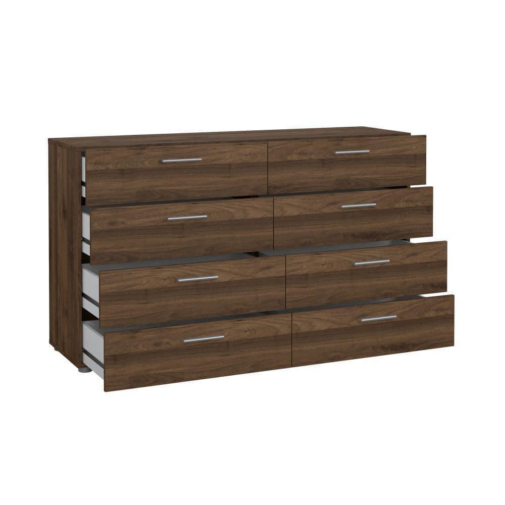 Tvilum Loft 8 Drawer Double Dresser for Adults, Walnut