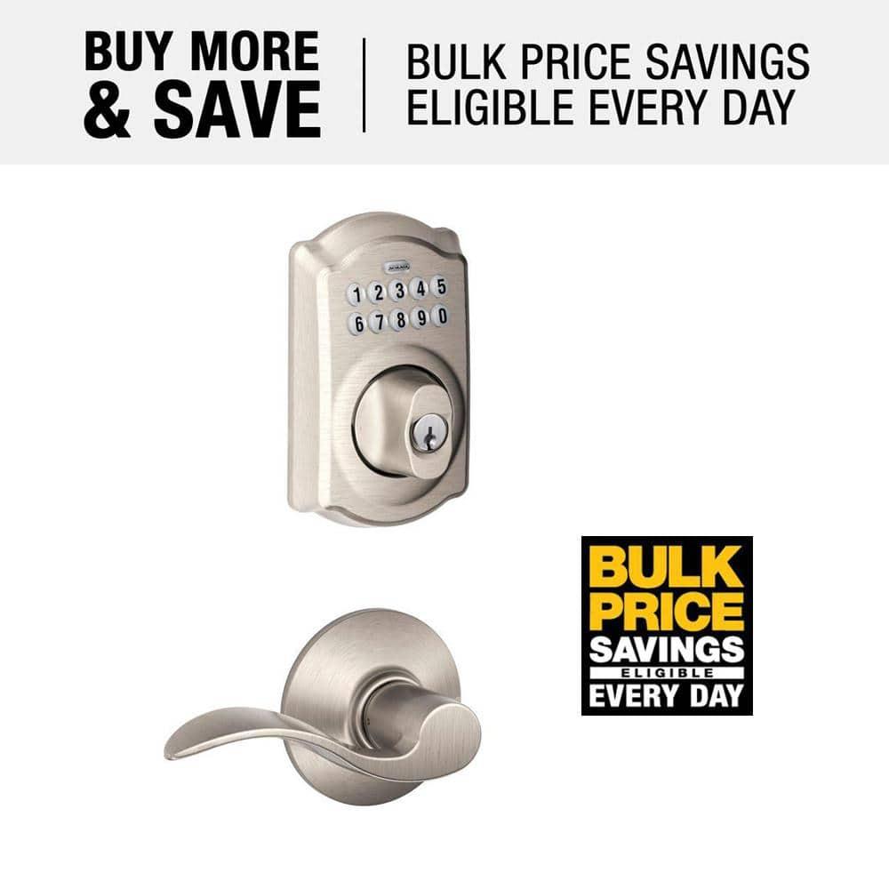 New Schlage Camelot Electronic Door Lock Deadbolt FBE365 CAM 619 w/Accent Lever
