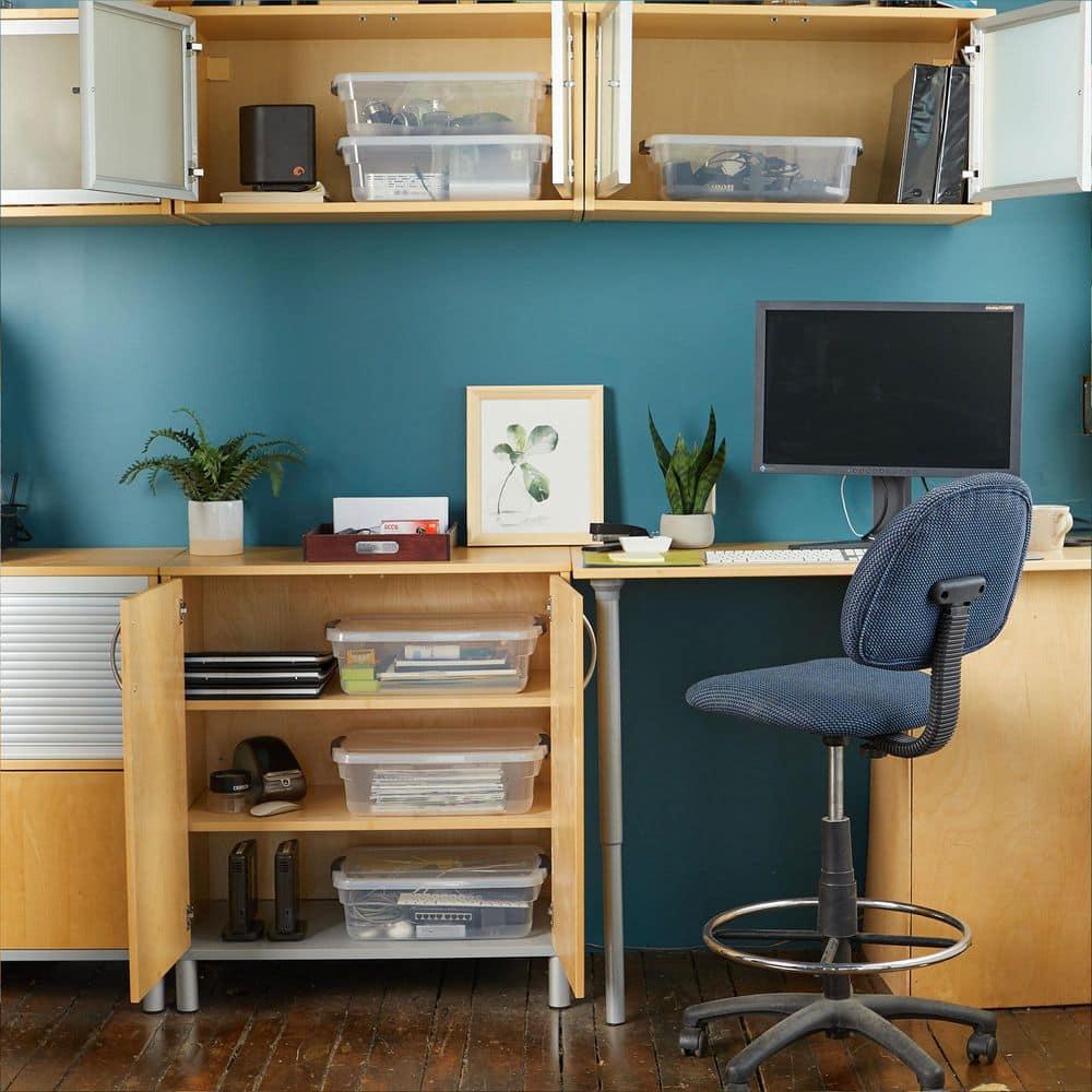 Rubbermaid Rubbermaid Cleverstore Clear 16 Qt Plastic Storage Bins with Lids, 6-Pack