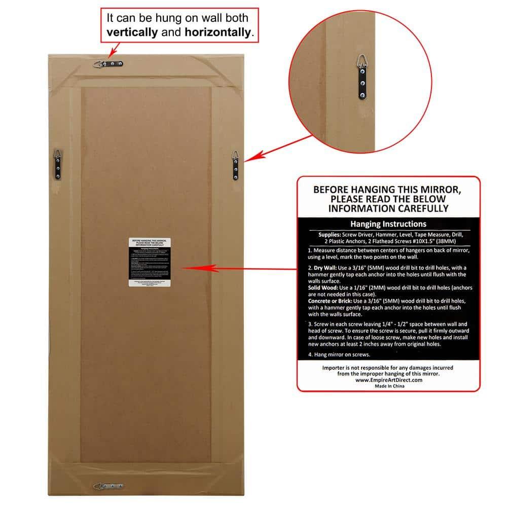 Empire Art Direct MOM-C10690-2454 24 x 54 in. Solid Wood Frame Covered Wall Mirror with Beveled Clear Mirror Panels - 1 in. Beveled Edge