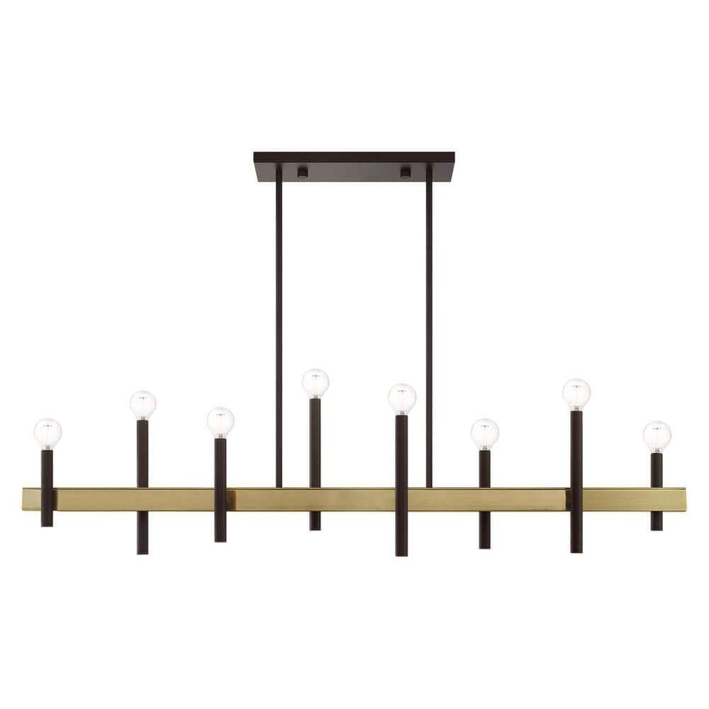 Gracie Oaks 8 Light Black Medium Chandelier With Brushed Nickel Accents