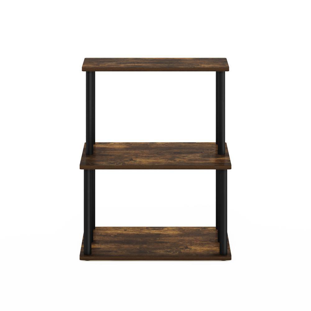 Furinno Turn-N-Tube 3-Tier Toolless Multipurpose Printer Stand Display Storage Shelf, Amber Pine/Black