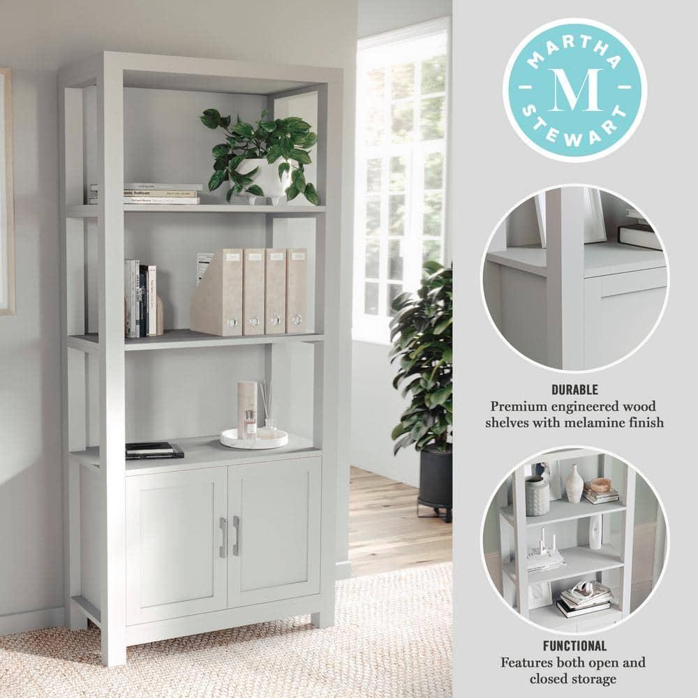 Martha Stewart Teague Martha Stewart 68" Shaker Bookcase with Storage Cabinet