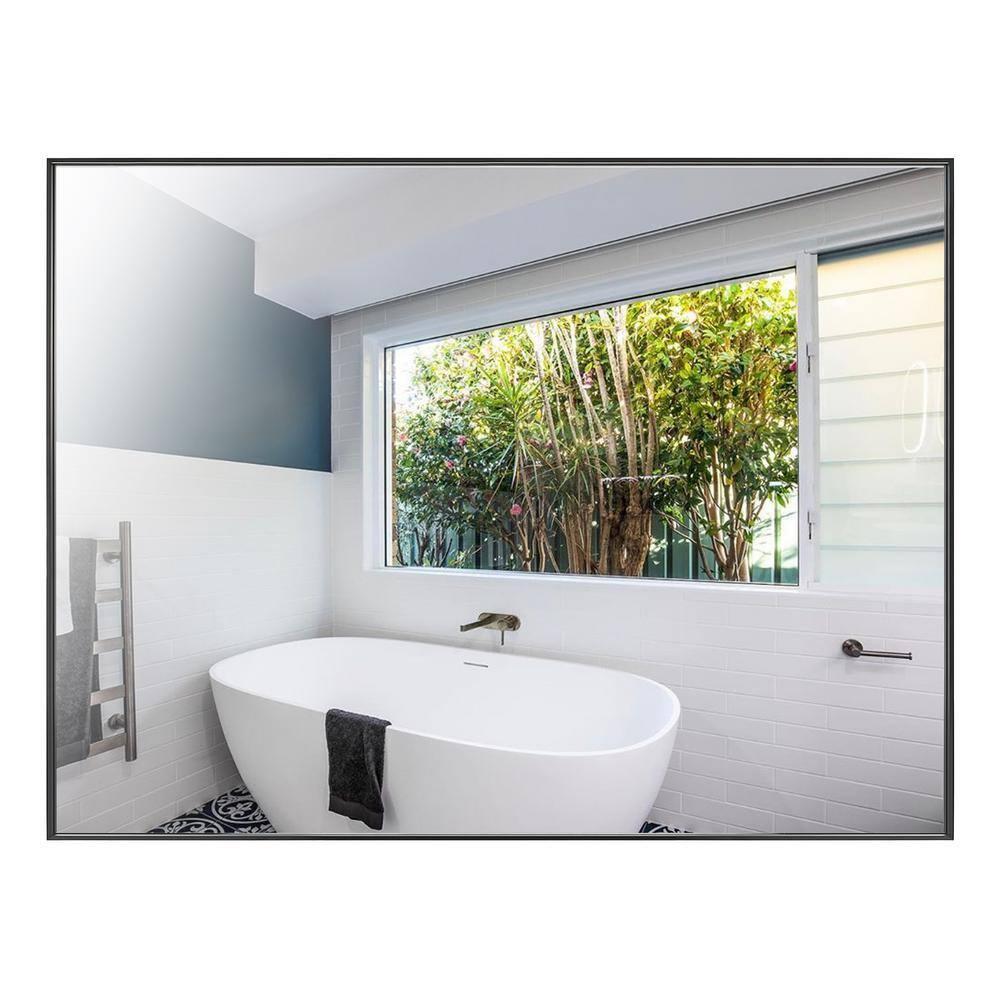 Modern & Contemporary Rectangle Bathroom Vanity Mirror Metal Framed Wall Mirror