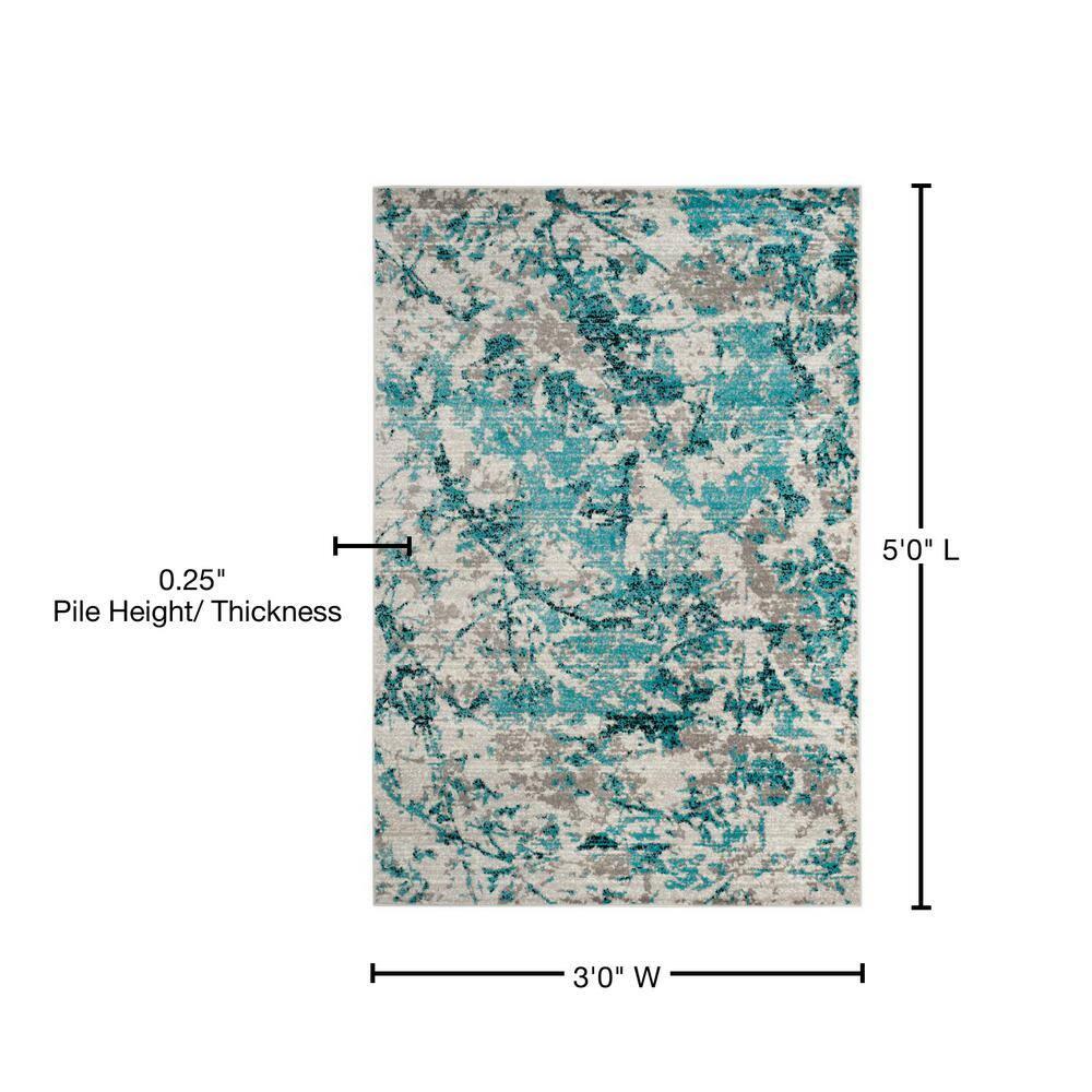 SAFAVIEH Skyler Joisse Abstract Area Rug, Blue/Ivory, 3' x 5'