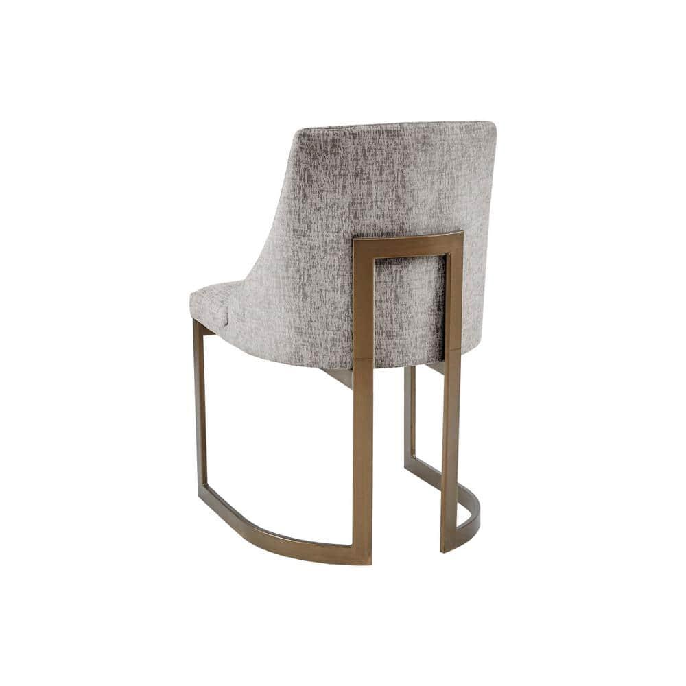 Madison Park Set of 2 Thornton Dining Chairs Gray: Upholstered, Metal Legs, Contemporary Style