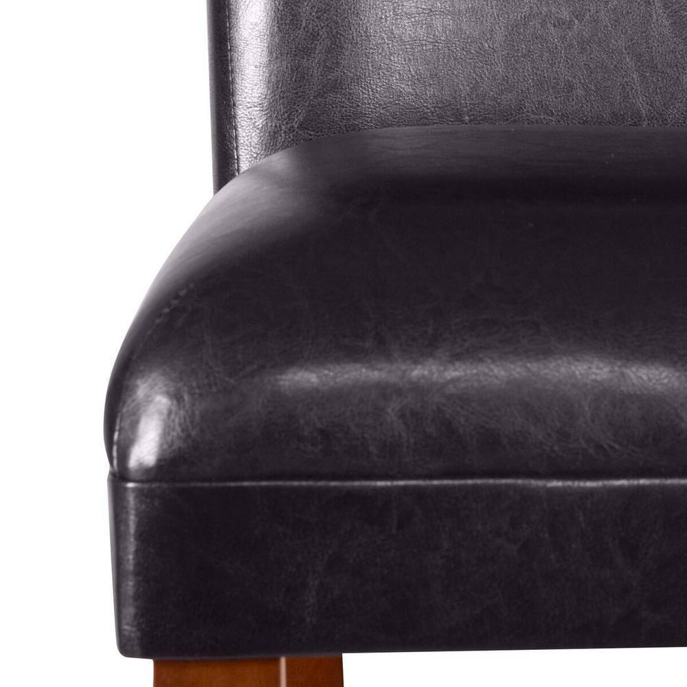 HomePop Home Decor | Classic Counter Height Bar Stools | 29 Inch Bar Stools | Decorative Home Furniture (Brown Faux Leather) Single Pack