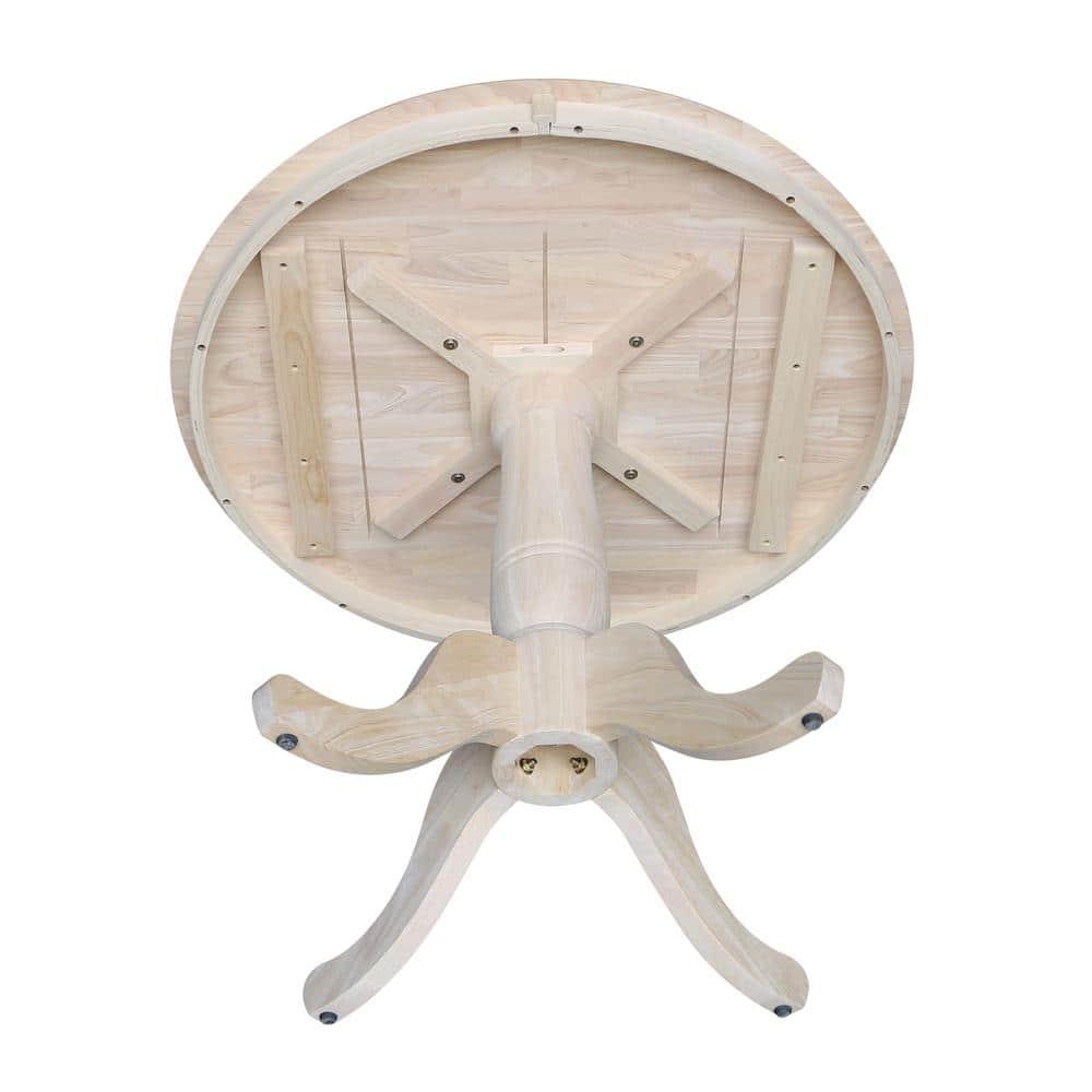 36" Round Top Pedestal Dining Table Unfinished - International Concepts
