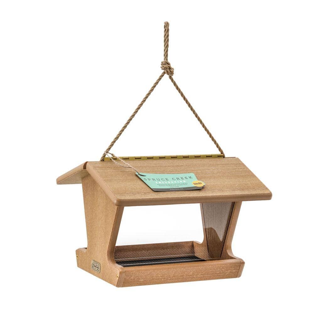 Birds Choice Hopper Bird Feeder Spruce Creek Collection in Brazilian Walnut Recycled Plastic