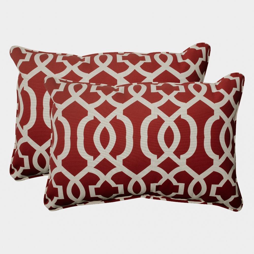 Pillow Perfect New Geo Geometric Indoor/Outdoor Reversible Throw Pillow (Set of 2)