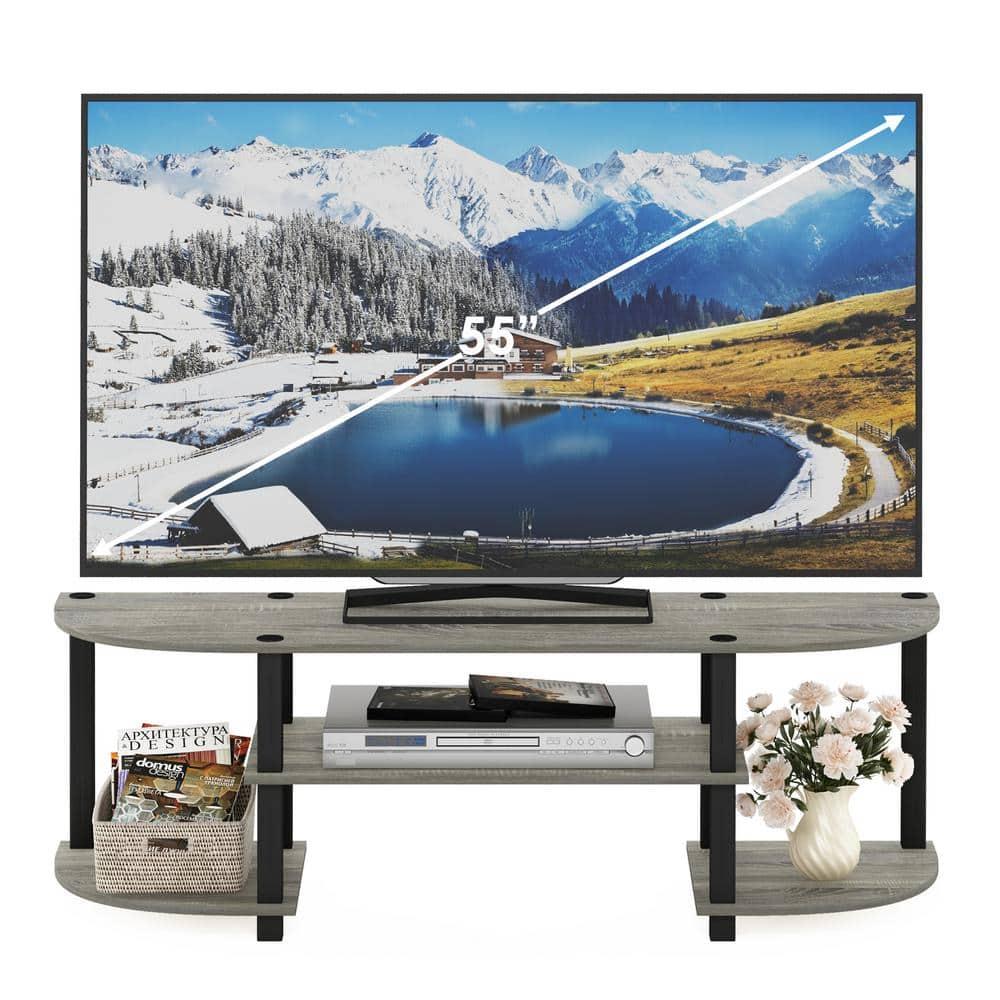 Turn-S-Tube Wide TV Entertainment Center, Oak Grey/Black