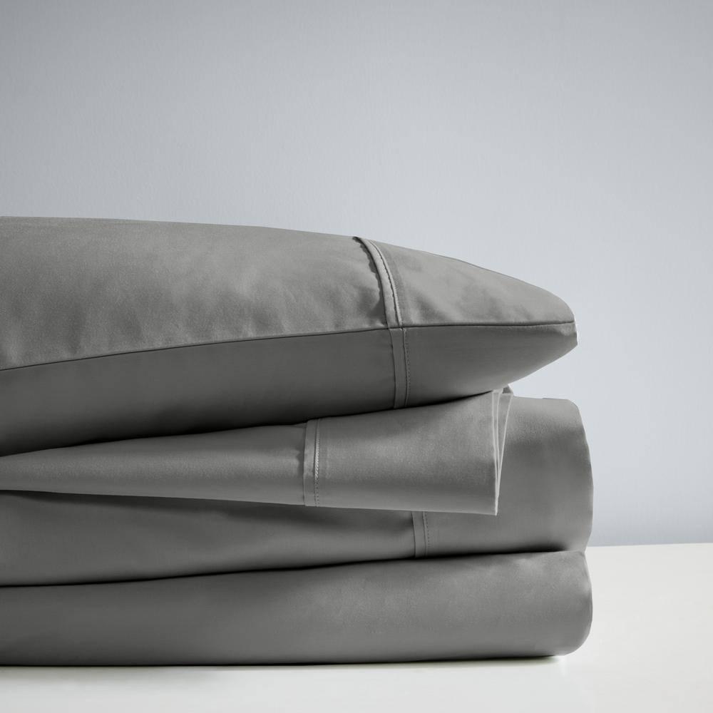 Queen 1000 Thread Count Cotton Blend Cooling 4pc Sheet Set Charcoal