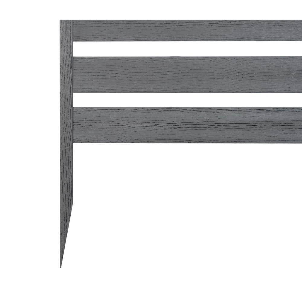 Zippity Outdoor Products 26in H x 24in W (3 Panels) No Dig Zippity Maui Fence Kit, Charcoal Color WoodTek Vinyl Fence Panel, Temporary Outdoor Border for Garden, Easy Install DIY Fence for Backyard, Patio, & Deck, ZP19066