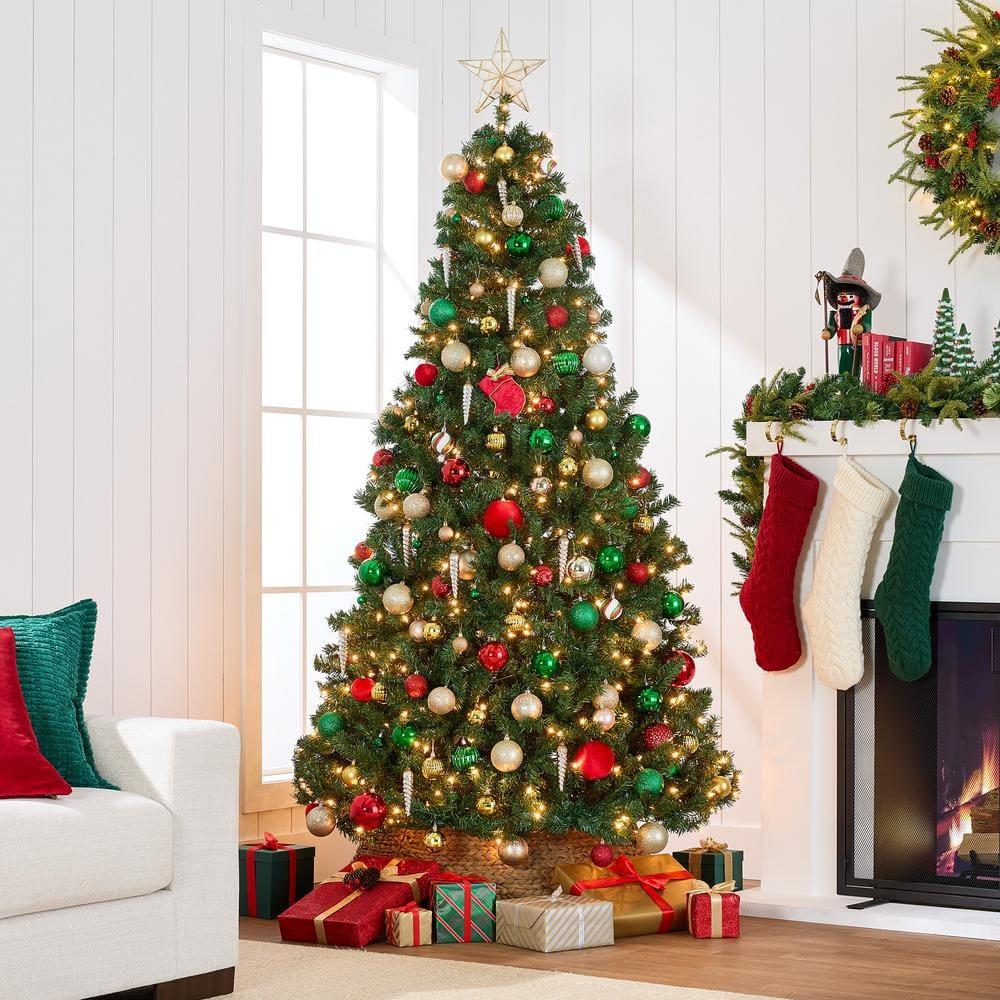 Best Choice Products 4.5ft Pre-Lit Spruce Hinged Artificial Christmas Tree w/ 200 Incandescent Lights, Foldable Stand