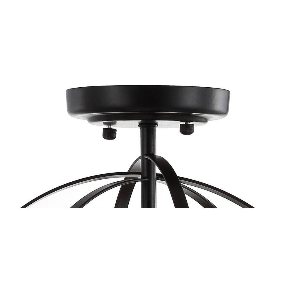 JONATHAN  Y Alma 13" Metal Orb Contemporary 1 -Light 13-in Polished Bronze Semi Flush Mount Light