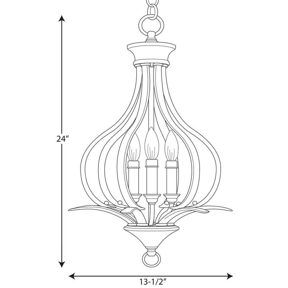 Progress Lighting Trinity Collection 3-Light Antique Bronze Pendant