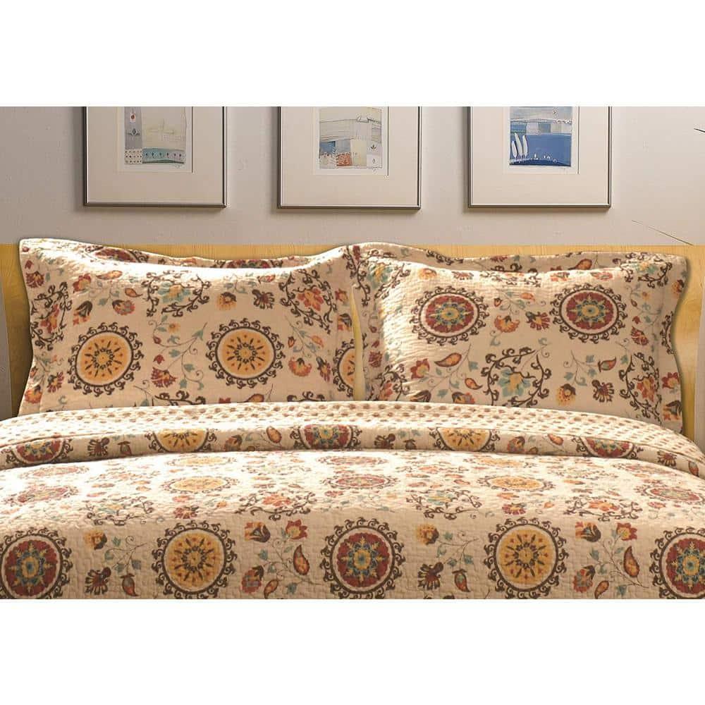 Andorra Medallion Cotton Reversible Quilt Set