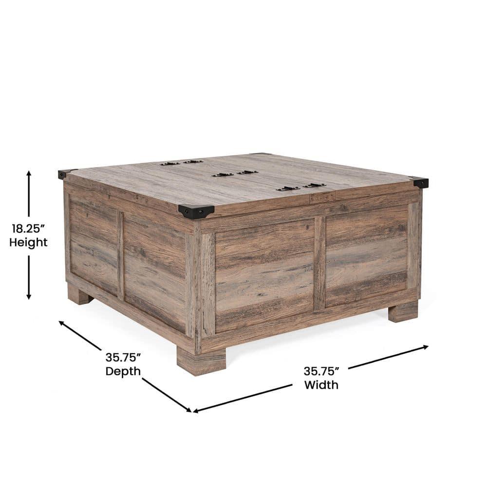 Taylor & Logan Willard Modern Farmhouse Coffee Table: Lift-Top, Engineered Wood, Lockable Hinges