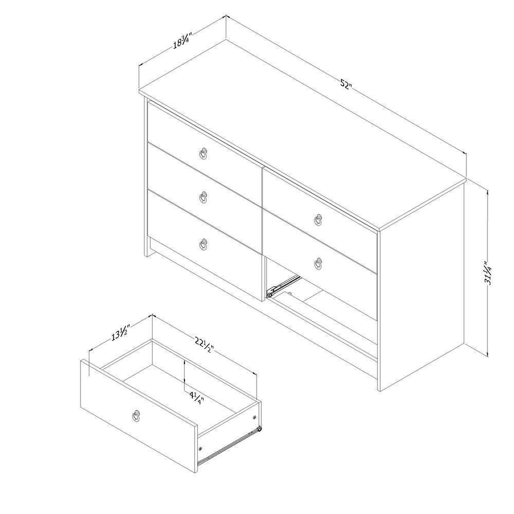 South Shore Plenny 6-Drawer Dresser Storage Unit