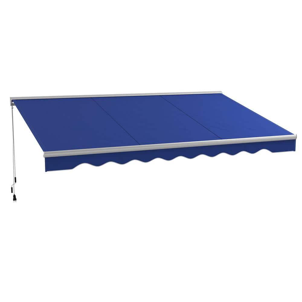 Outsunny Polyester Cover Retractable Patio Awning