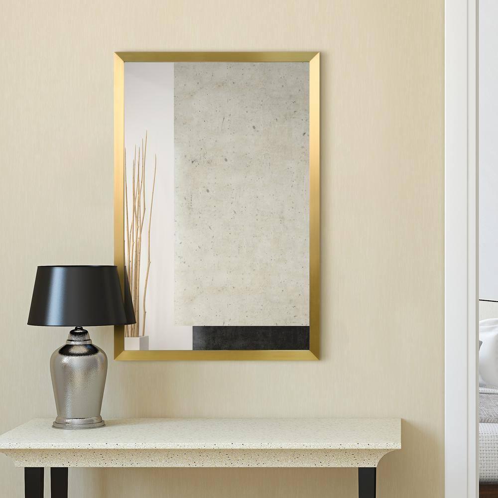 Empire Art Direct PSM-60106-2030 Contempo Brushed Stainless Steel Gold rectangular Wall Mirror