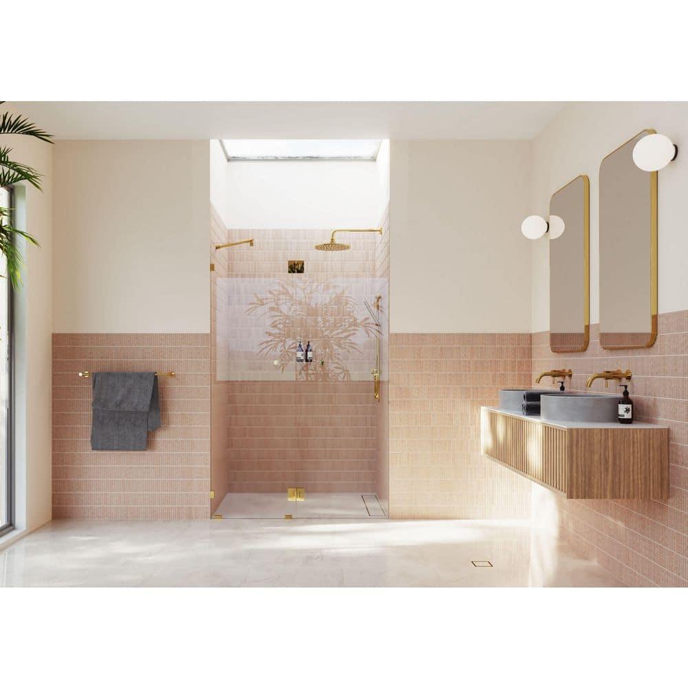 Polished Brass 46.75" x 78" Frameless Glass Shower Door